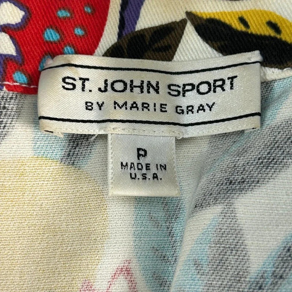 St. John Sport Colorful Butterfly Floral Trucker Denim Jacket READ - Picture 2 of 14